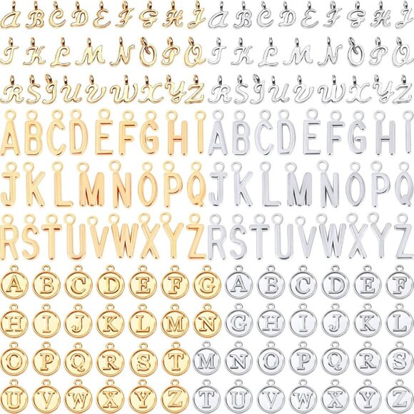 Alphabet ABC Letter Charms Capital A-Z Charms KC Gold Antique Silver - Picture 1 of 7